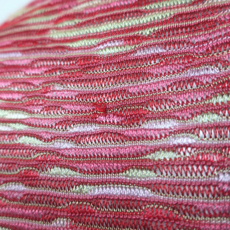 Missoni Space Dye Knit Long Sleeve V-Neck Top Red/Yellow Size 38