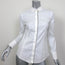 Brunello Cucinelli Monili Trim Button Down Shirt White Stretch Cotton Size Small