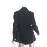 Chloe Frayed-Edge Paneled Wrap Blazer Black Linen-Blend Size 36