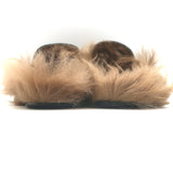 Gucci Princetown Crystal-Embroidered Fur Mules Black Leather Size 37.5