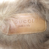 Gucci Princetown Crystal-Embroidered Fur Mules Black Leather Size 37.5