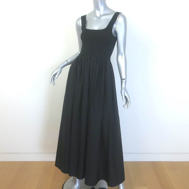 Matteau Stretch Knit and Cotton Maxi Tank Dress Black Size 1 US 2