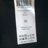 Chloe Frayed-Edge Paneled Wrap Blazer Black Linen-Blend Size 36