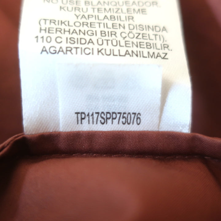 Tibi One-Shoulder Top Brown Satin Poplin Size 4 Short Sleeve Blouse