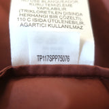 Tibi One-Shoulder Top Brown Satin Poplin Size 4 Short Sleeve Blouse