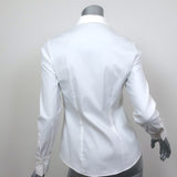 Brunello Cucinelli Monili Trim Button Down Shirt White Stretch Cotton Size Small
