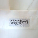 Brunello Cucinelli Monili Trim Button Down Shirt White Stretch Cotton Size Small