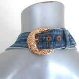 Cult Gaia Anice Buckled Cutout Halter Mini Dress Blue Denim Size 10 NEW