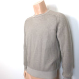 Brunello Cucinelli Ribbed Cashmere Raglan Sweater Taupe Size 48