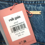 Cult Gaia Anice Buckled Cutout Halter Mini Dress Blue Denim Size 10 NEW