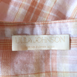 Ulla Johnson Button Down Shirt Nour Light Pink Plaid Size 2 Puff Sleeve Blouse