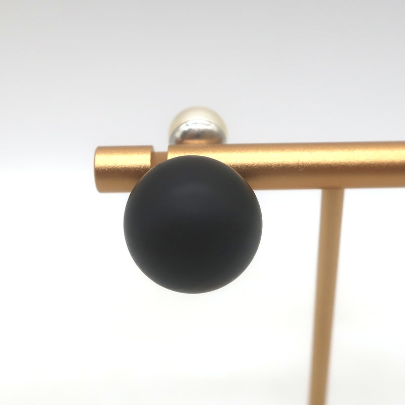 Christian Dior Tribales Faux Pearl &amp; Matte Black Single Stud Earring