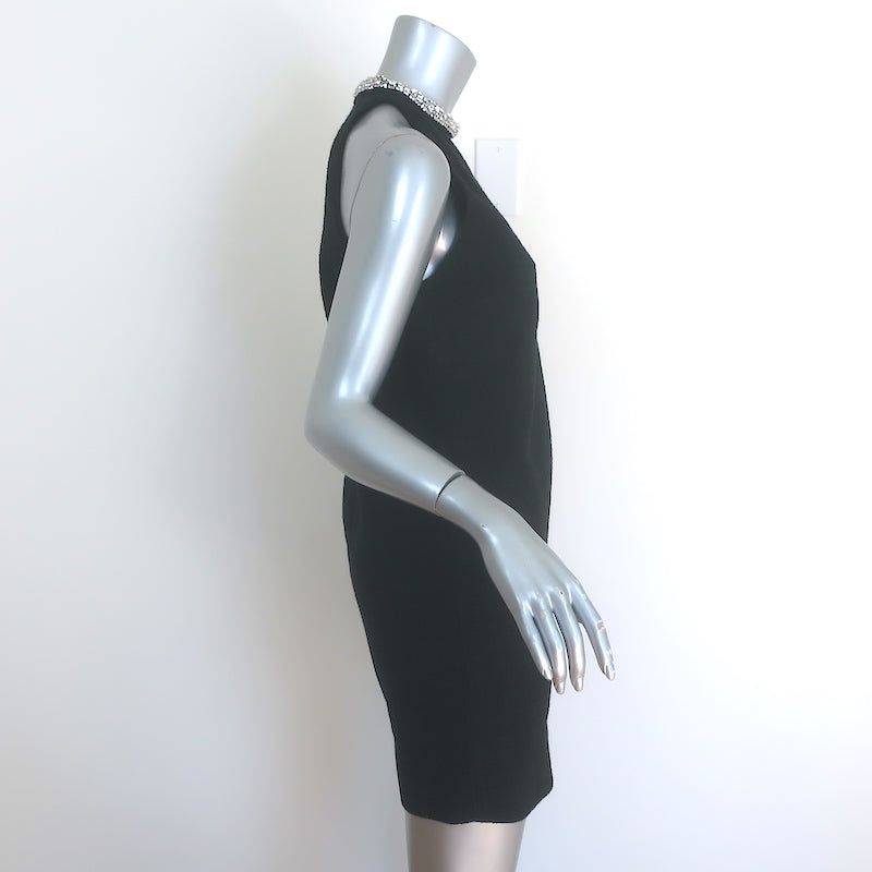 Sandro Dorinna Rhinestone-Trim Mini Shift Dress Black Tweed Size 34 NEW