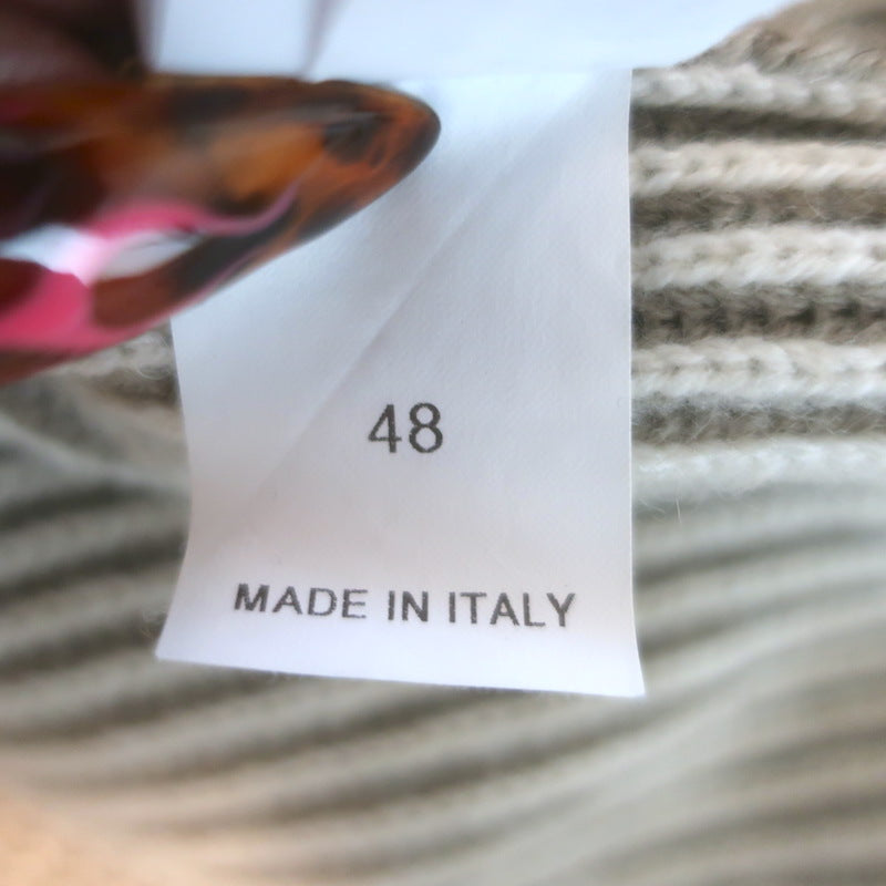 Brunello Cucinelli Ribbed Cashmere Raglan Sweater Taupe Size 48
