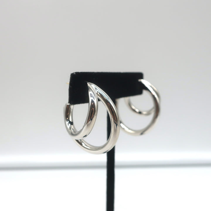 Jennifer Fisher Small Double Lilly Hoops Silver-Plated Brass NEW