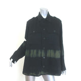 Libertine Crystal Skull French Military Jacket Black/Olive Tie Dye Size Large