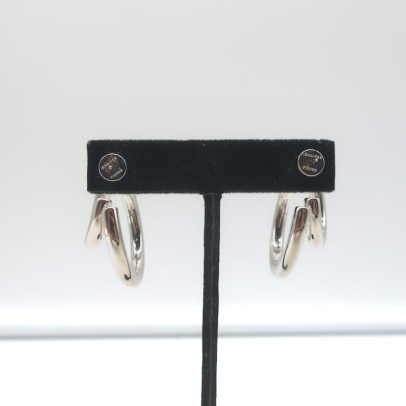 Jennifer Fisher Small Double Lilly Hoops Silver-Plated Brass NEW