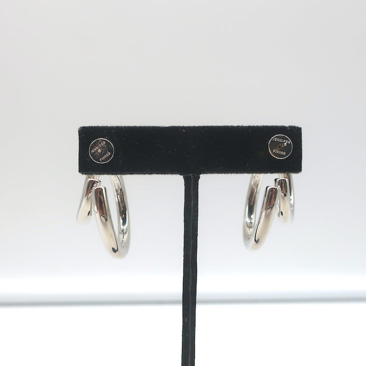 Jennifer Fisher Small Double Lilly Hoops Silver-Plated Brass NEW