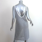 T by Alexander Wang Striped Mini Tank Dress White/Black Linen-Blend Size Medium