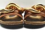 JW Anderson Chain Slide Sandals Brown Leather Size 41