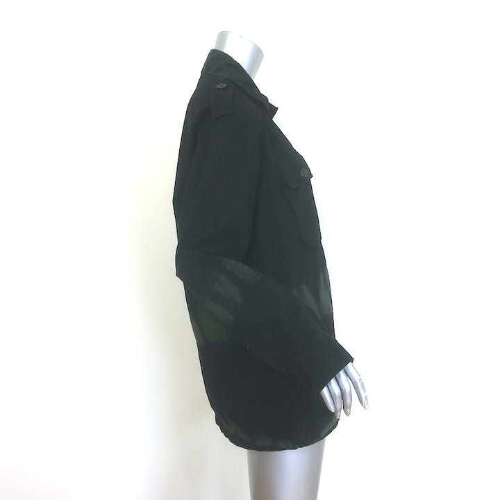Libertine Crystal Skull French Military Jacket Black/Olive Tie Dye Size Large