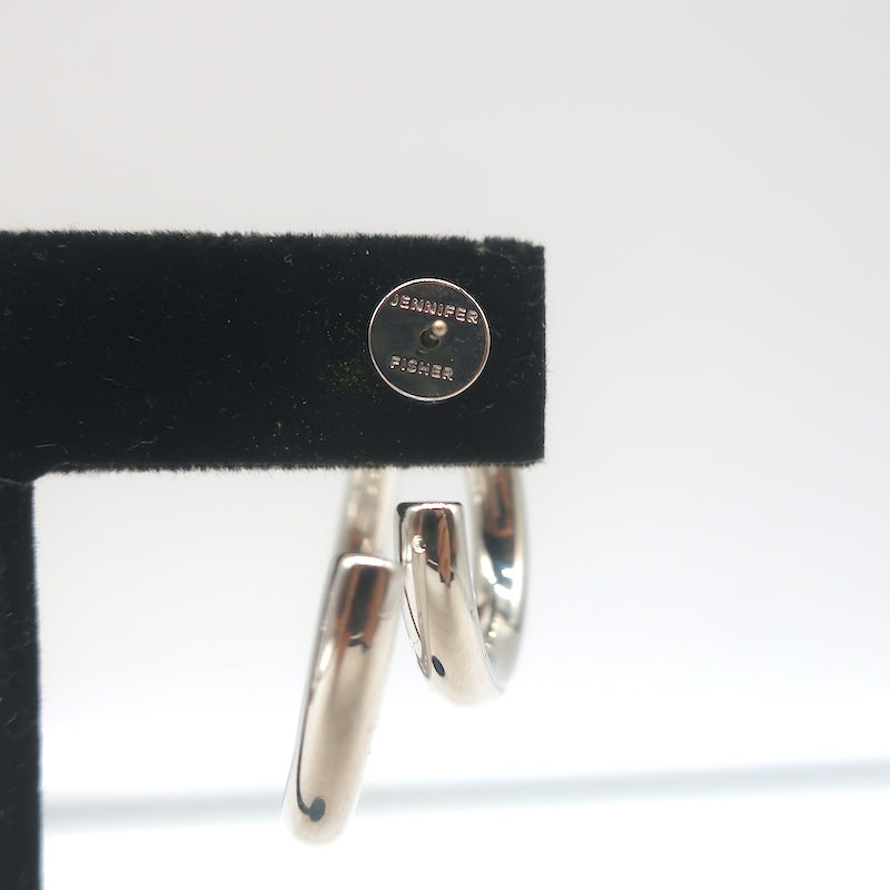 Jennifer Fisher Small Double Lilly Hoops Silver-Plated Brass NEW