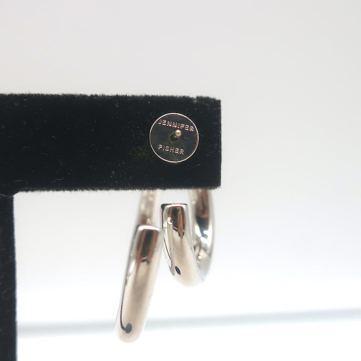 Jennifer Fisher Small Double Lilly Hoops Silver-Plated Brass NEW