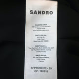 Sandro Dorinna Rhinestone-Trim Mini Shift Dress Black Tweed Size 34 NEW