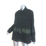 Libertine Crystal Skull French Military Jacket Black/Olive Tie Dye Size Large