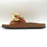 JW Anderson Chain Slide Sandals Brown Leather Size 41
