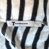 T by Alexander Wang Striped Mini Tank Dress White/Black Linen-Blend Size Medium