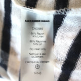T by Alexander Wang Striped Mini Tank Dress White/Black Linen-Blend Size Medium