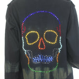 Libertine Crystal Skull French Military Jacket Black/Olive Tie Dye Size Large
