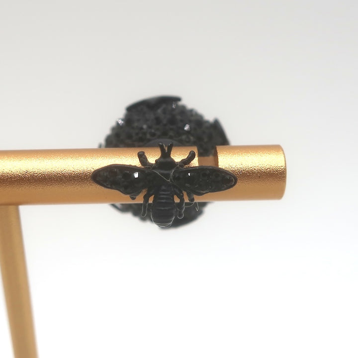 Christian Dior Tribales Crystal Bee Single Stud Earring Black