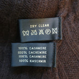 Ralph Lauren Slim Fit Cashmere Cable Knit V-Neck Sweater Dark Brown Size Large