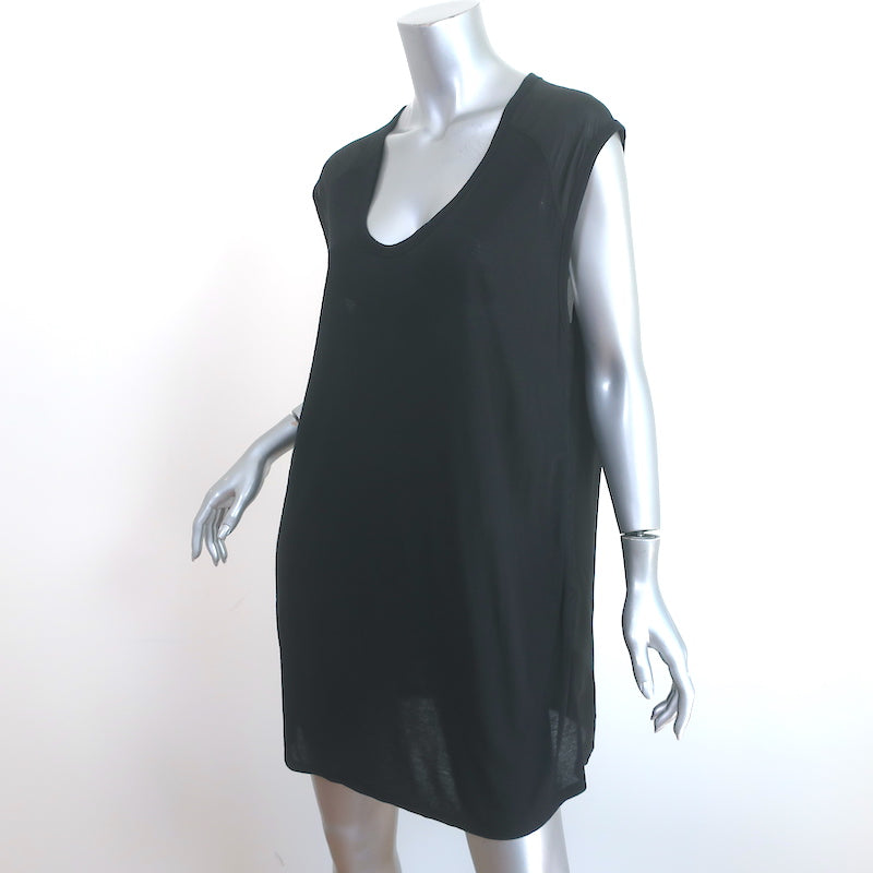 T by Alexander Wang Tunic Black Silk &amp; Jersey Size Small Sleeveless Mini Dress