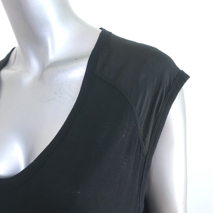 T by Alexander Wang Tunic Black Silk &amp; Jersey Size Small Sleeveless Mini Dress