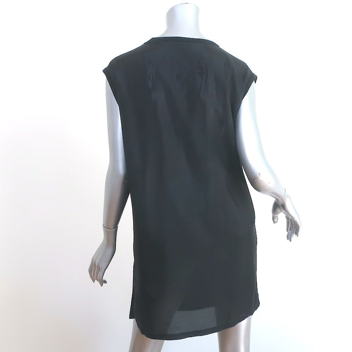 T by Alexander Wang Tunic Black Silk &amp; Jersey Size Small Sleeveless Mini Dress