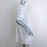 Doen Sterling Eyelet-Embroidered Puff Sleeve Mini Dress White Size Small