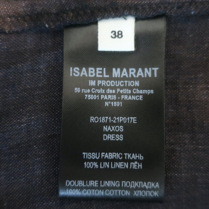 Isabel Marant Etoile Naxos Midi Shirt Dress Anthracite Linen Size 38