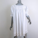 Doen Sterling Eyelet-Embroidered Puff Sleeve Mini Dress White Size Small