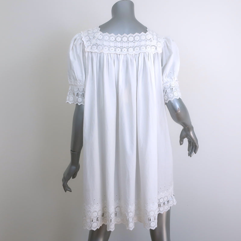 Doen Sterling Eyelet-Embroidered Puff Sleeve Mini Dress White Size Sma Celebrity Owned Doen Sterling Eyelet-Embroidered Puff Sleeve Mini Dress White Size Sma Celebrity Owned