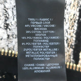 Balmain Chain Strap Striped Metallic Tweed Crop Top White/Black Size 38