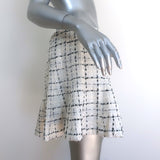 Alice + Olivia Zona Checked Tweed Godet Mini Skirt Cream/Black Size 10 NEW