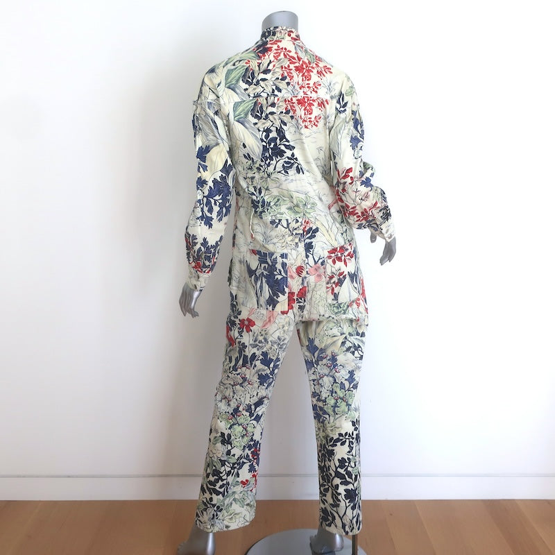 Chufy Tassa Floral Print Jumpsuit Cream/Multi Cotton Twill Size Medium