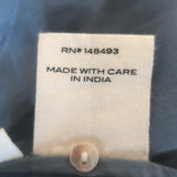 Doen Albertine High Neck Pintucked Top Blue Lace-Trimmed Cotton Size Small