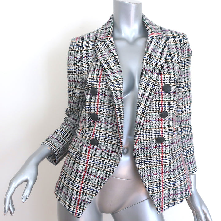 Veronica Beard Empire Dickey Jacket White/Multi Houndstooth Plaid Size 4