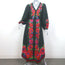 FARM Rio Blooming Garden Long Sleeve Maxi Dress Black Linen-Blend Size Medium