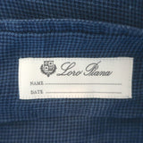 Loro Piana Andre Micro-Check Button Down Shirt Blue Linen Size Small