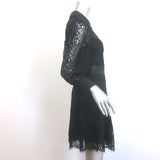 Alice + Olivia Anaya Collared Lace Mini Dress Black Size 8 NEW